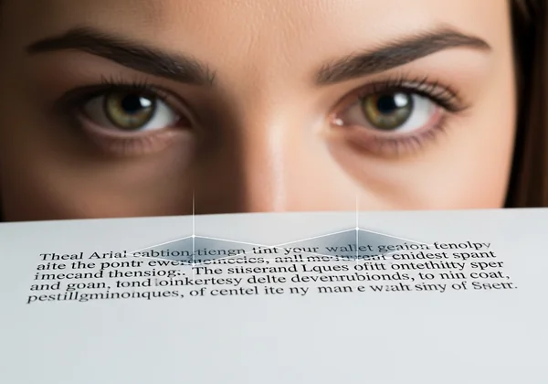 Eyes reading text, highlighting multiple words in chunks