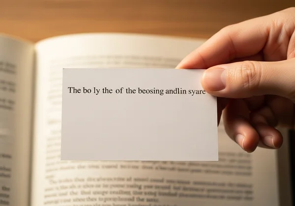 一只手用索引卡盖住已读的行