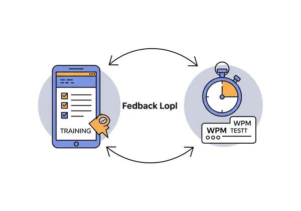 Diagram showing synergy between app training and WPM tests
