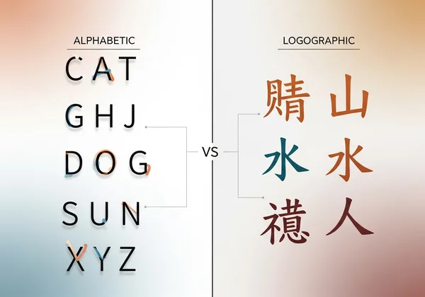 Comparaison des écritures alphabétiques et logographiques