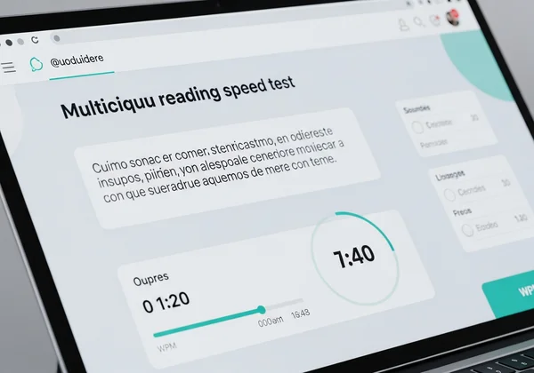 Interface d'un test de vitesse de lecture multilingue