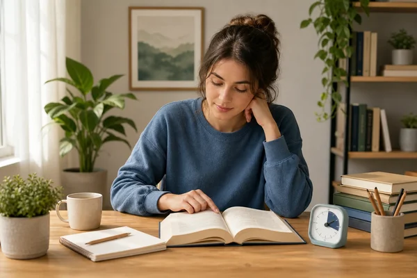 Focused reader with notes