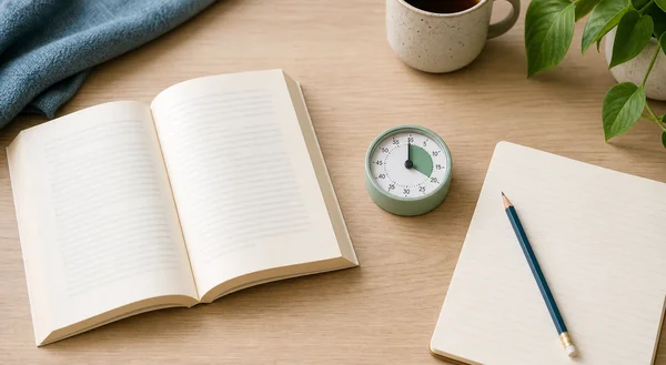Reader timing an open book