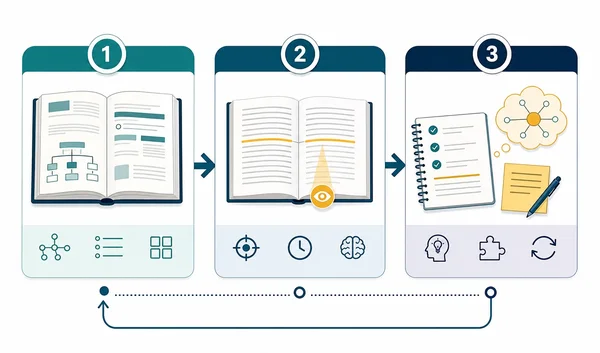 Three pass reading workflow